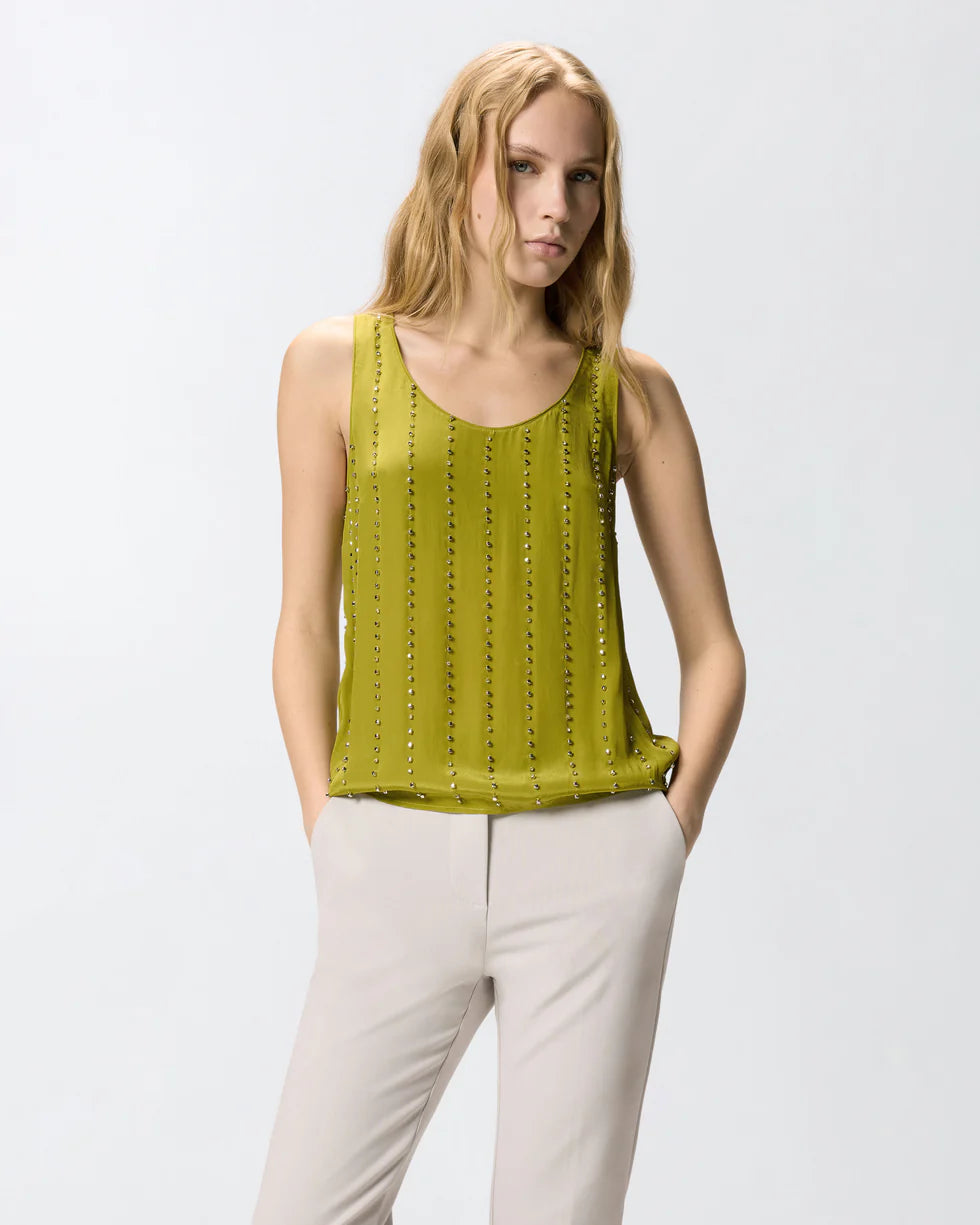 Pinko Top a canotta con righe gioiello