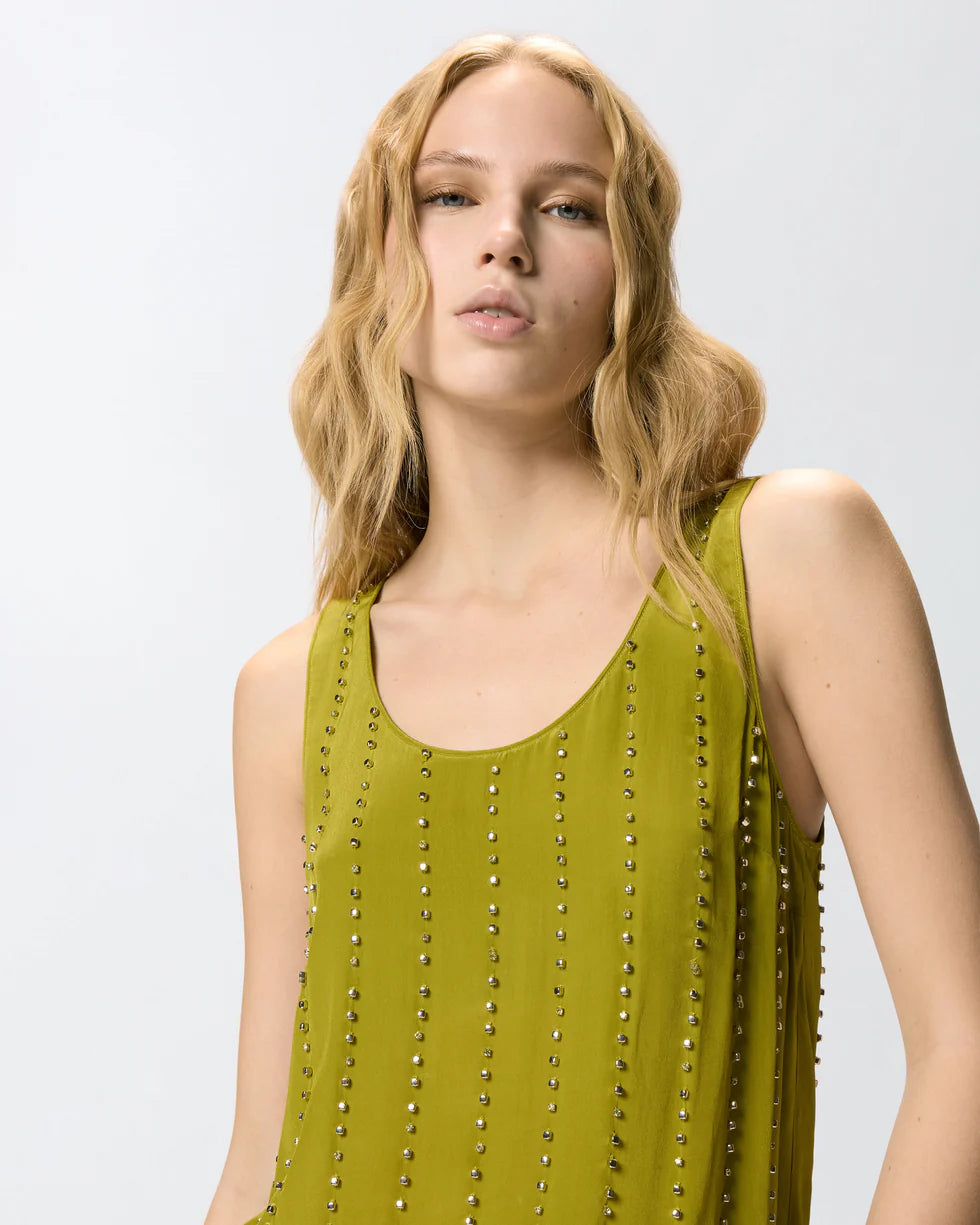 Pinko Top a canotta con righe gioiello