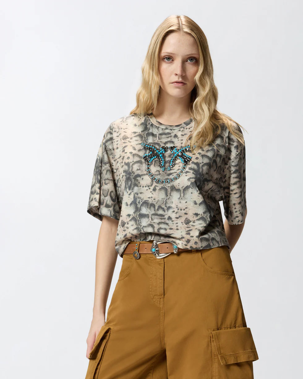 Pinko T-shirt stampa snake