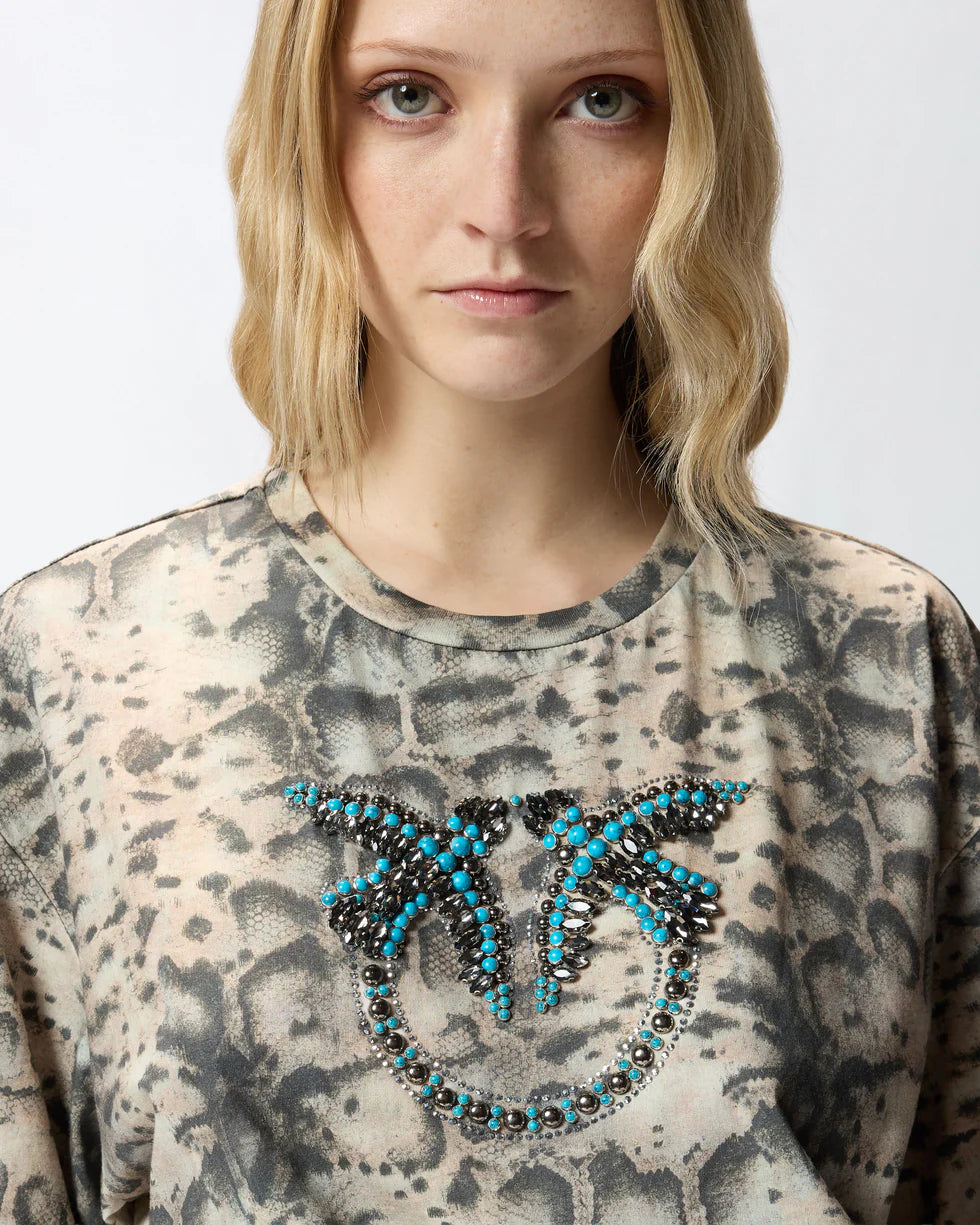 Pinko T-shirt stampa snake