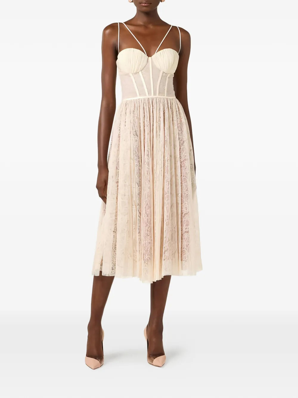 Elisabetta Franchi Abito midi in pizzo