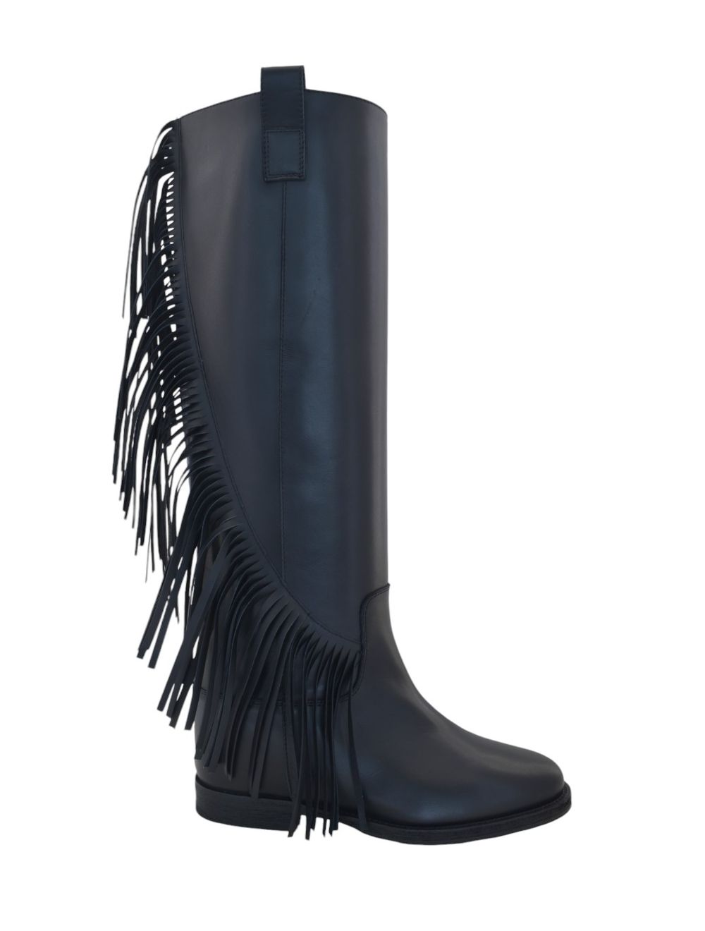 Stivale in pelle con frangia