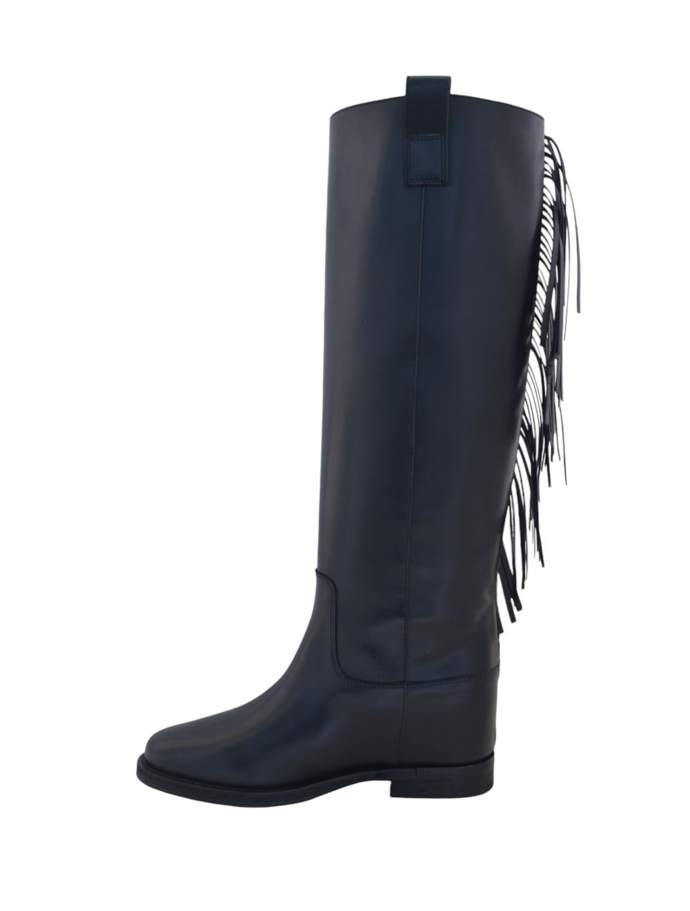 Stivale in pelle con frangia