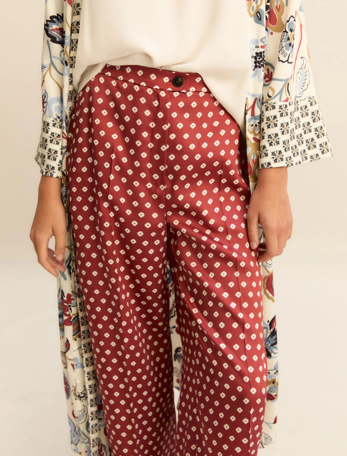 Emme Marella Pantalone stampato ciliegia