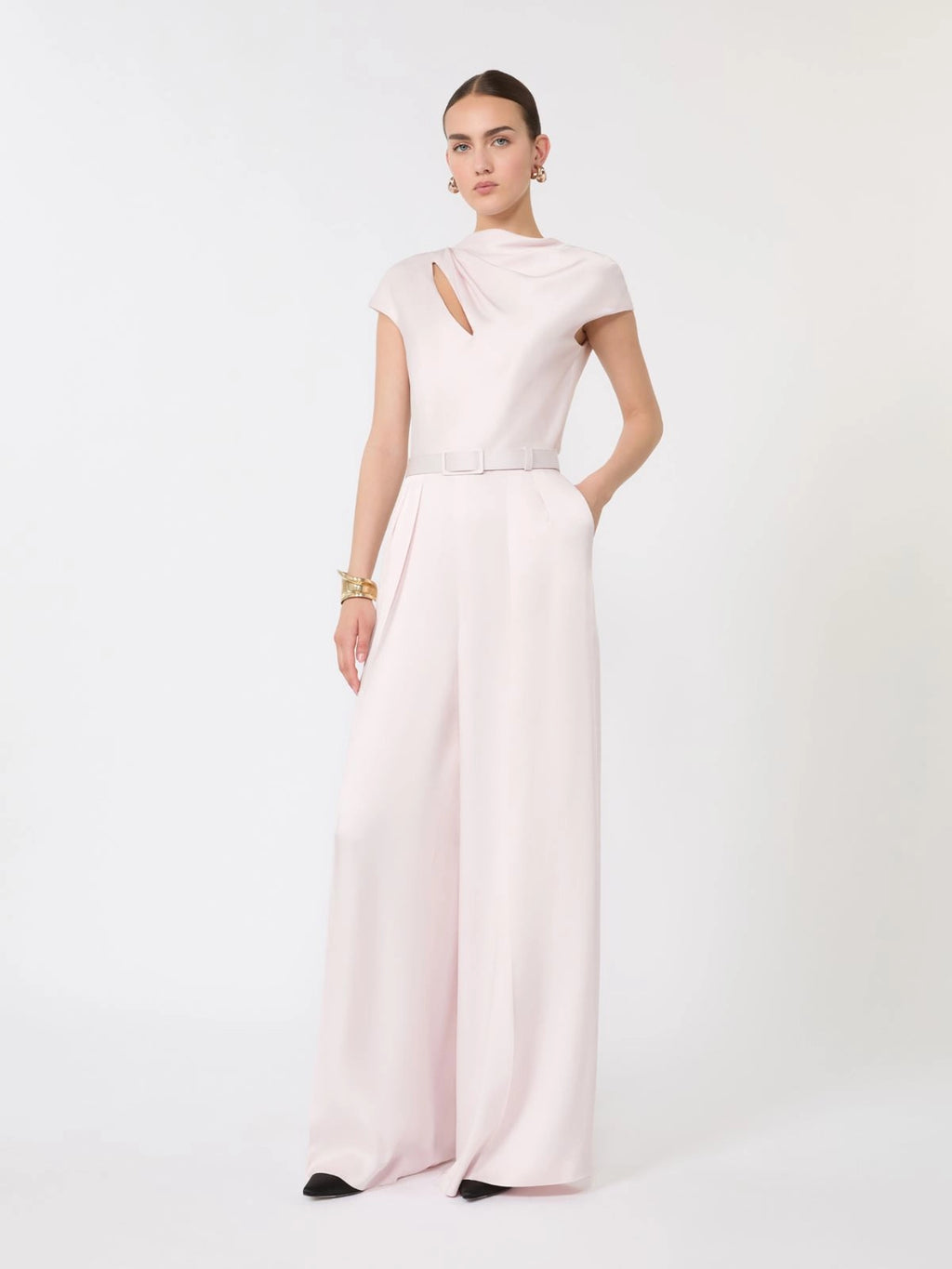 Max Mara Studio tuta in envers satin rosa