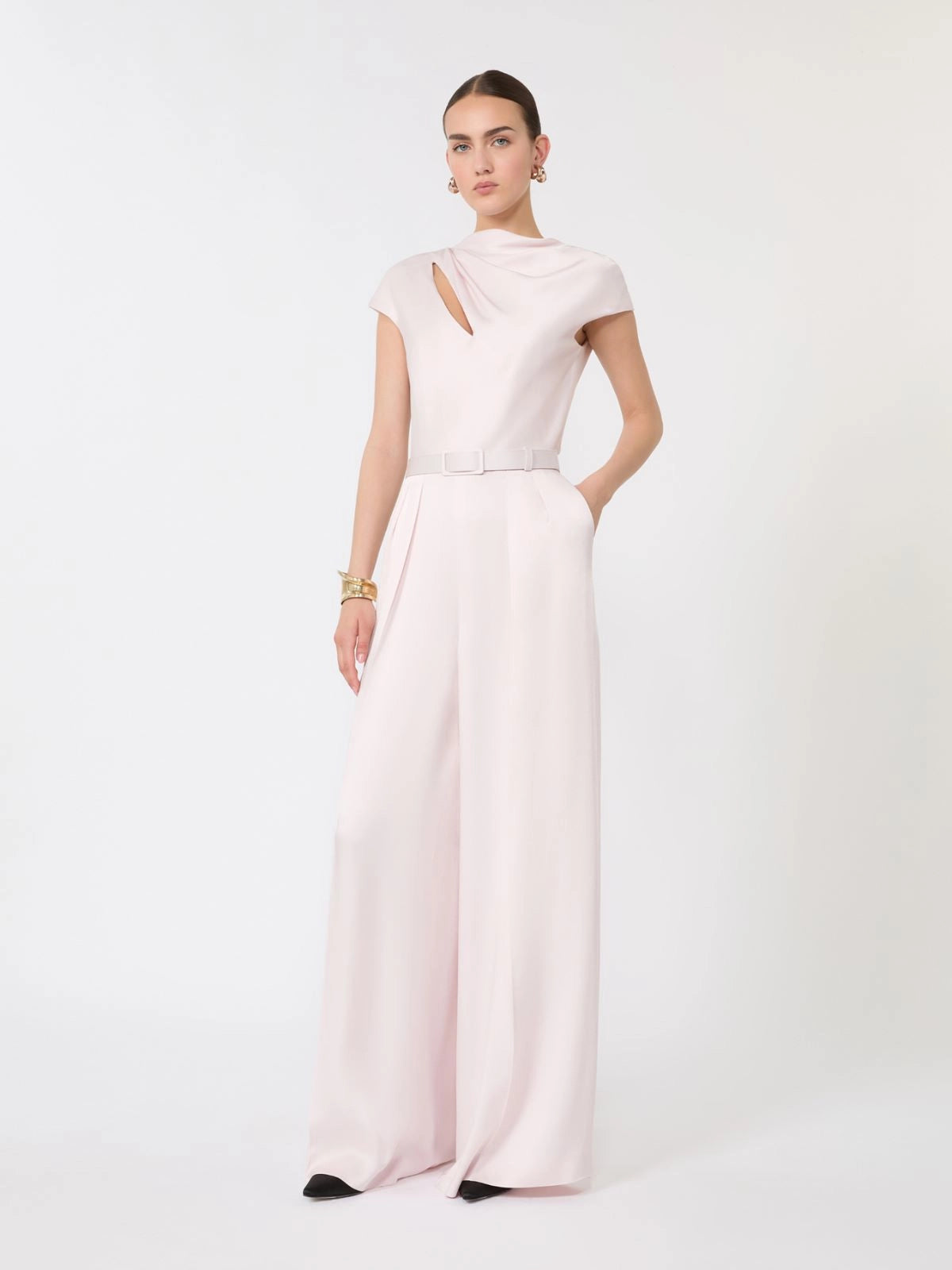 Max Mara Studio tuta in envers satin rosa