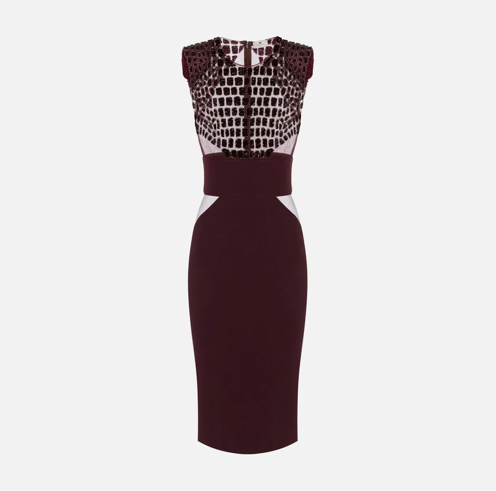 Abito in crêpe leggero e tulle