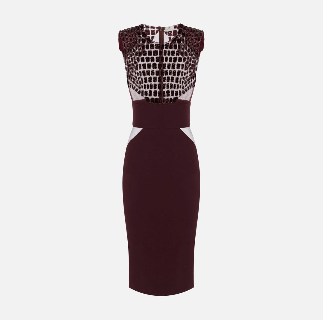 Abito in crêpe leggero e tulle