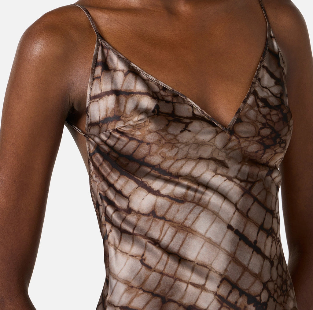 Elisabetta Franchi Abito red carpet stampa alligatore