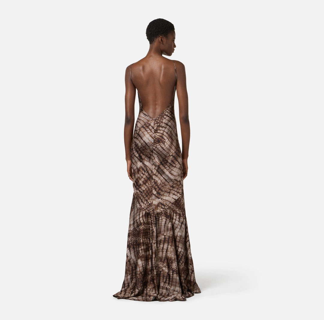 Elisabetta Franchi Abito red carpet stampa alligatore