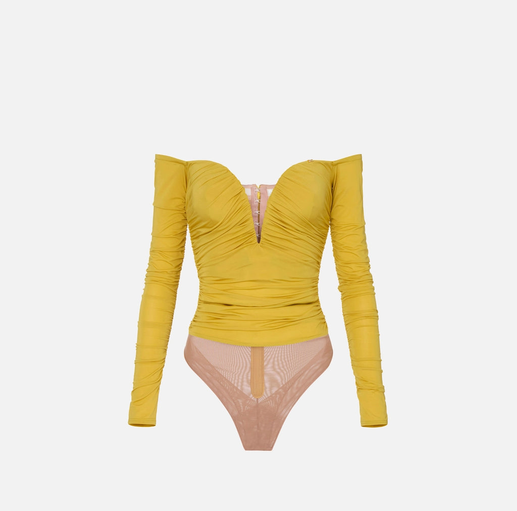 Elisabetta Franchi body in jersey con drappeggi