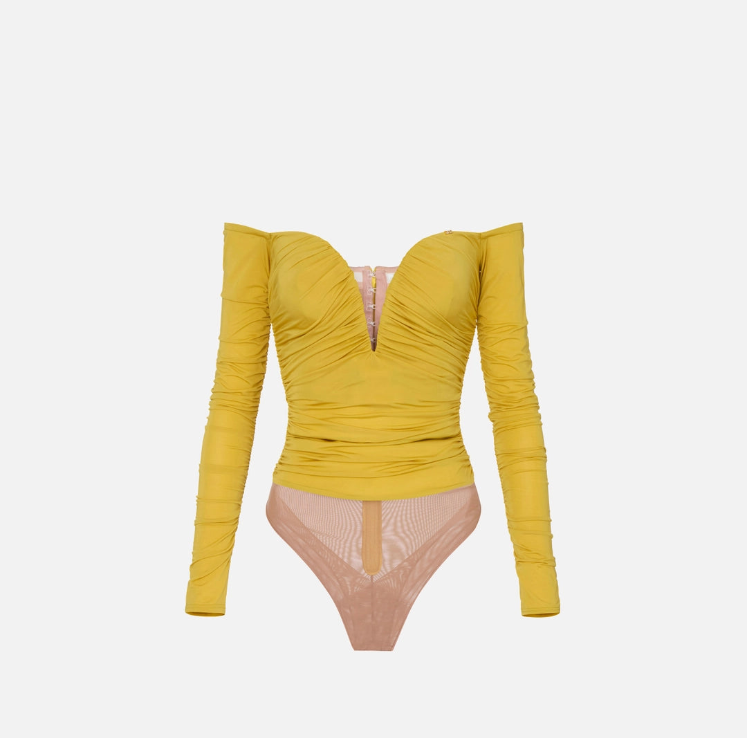 Elisabetta Franchi body in jersey con drappeggi