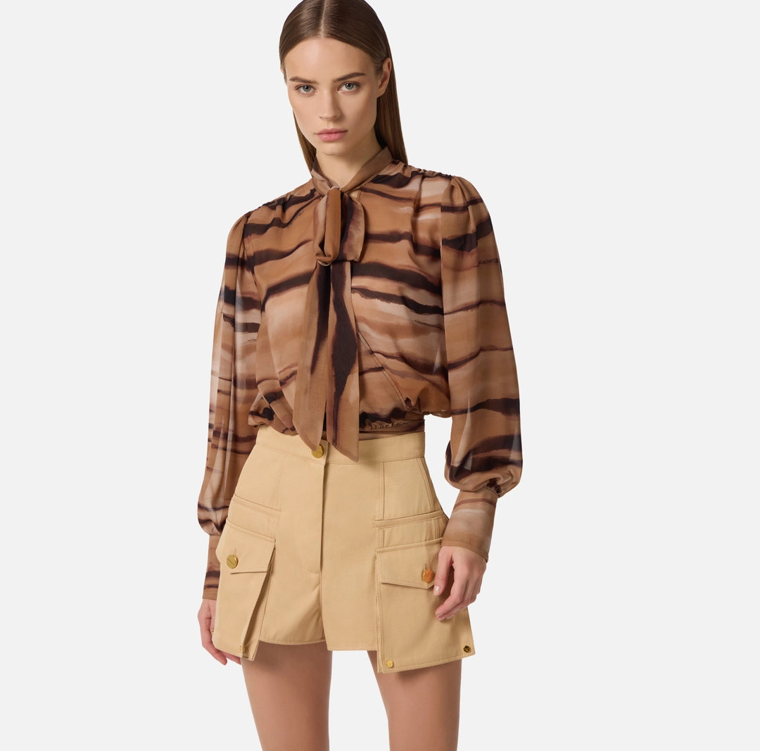 Elisabetta Franchi Blusa stampa tigre
