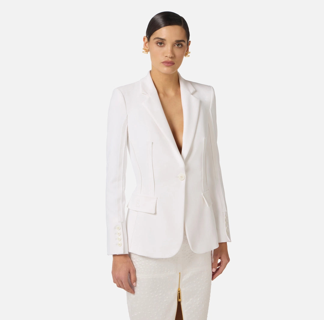 Elisabetta Franchi Giacca in doppio crêpe stretch