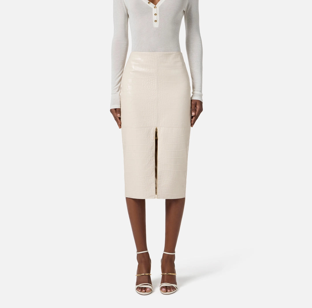 Gonna con texture stampa cocco