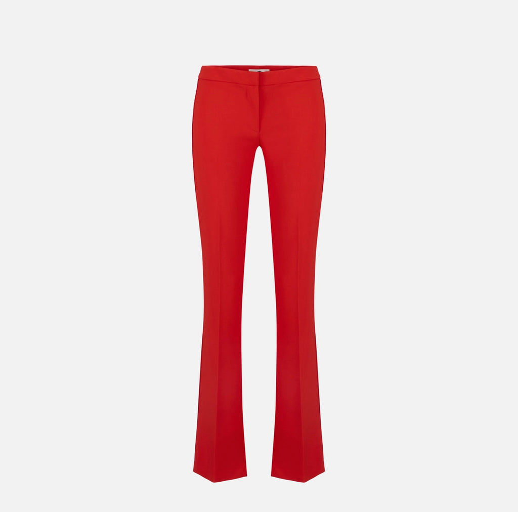 Elisabetta Franchi Pantaloni in crêpe leggero con motivi a taglio vivo