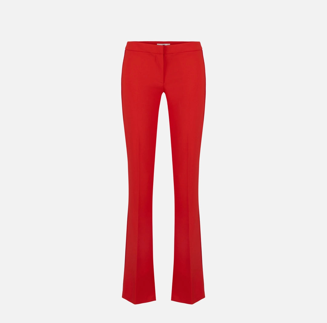 Elisabetta Franchi Pantaloni in crêpe leggero con motivi a taglio vivo